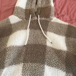 Fluffy checkered hoodie